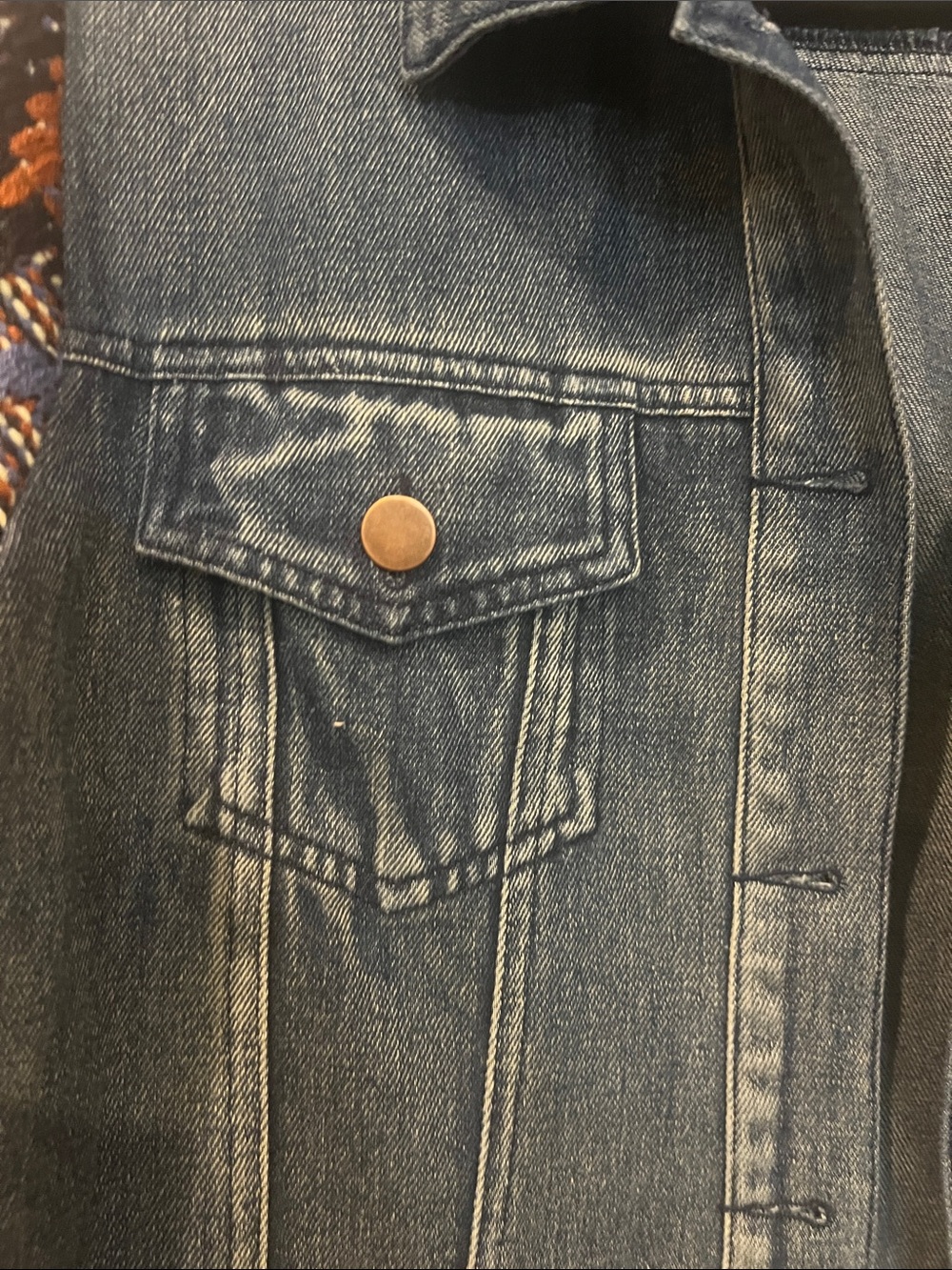 New without tags Flying Tomato boho sweater sleeve button front denim jacket - Picture 3 of 6
